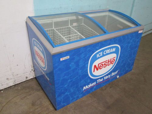 &#034;caravell&#034; commercial h.d. 51&#034;w glass top novelty ice-cream freezer merchandiser for sale