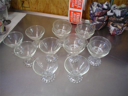10 ct Vintage Berwick Glass Sorbet champagne Glass bowls w/ 4 cocktail inserts