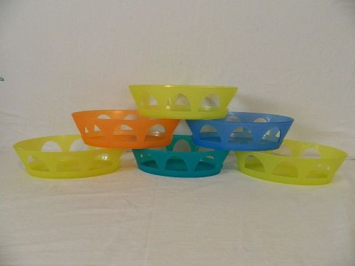 6 BODUM OVAL BASKET BOWLS PLASTIC 11X7 NICE LARGE SIZE COLORFUL 11&#034; X 7&#034;