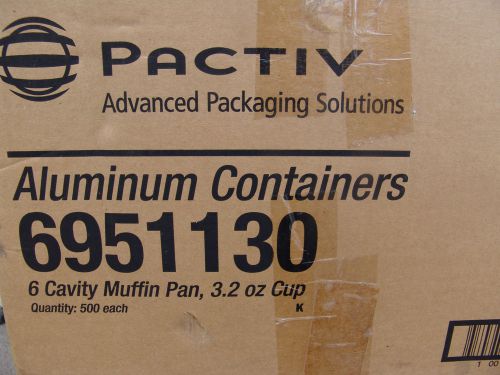 New case of 500 pactiv aluminum muffin pans 3.2 oz cups bakery disposable baking for sale
