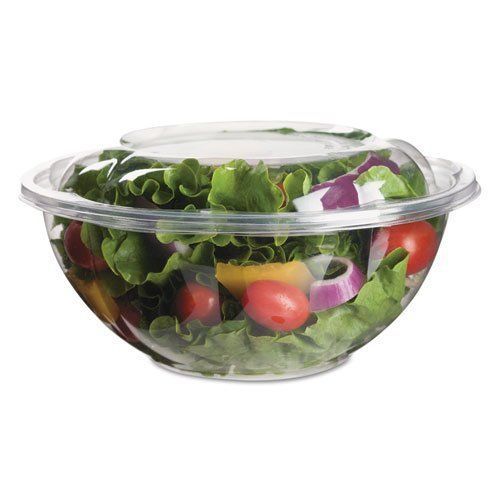 Eco-Products Salad Bowls with Lids  Plant-Based Plastic  24 oz  Clear - Includes