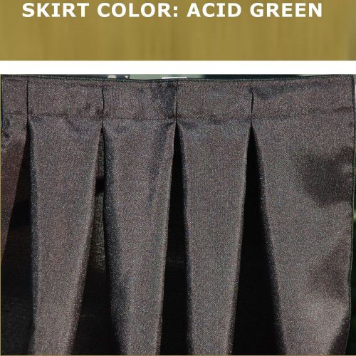 14 foot acid green box pleat table skirt &amp; free velcro skirting clips! for sale