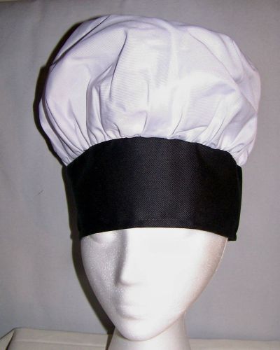 Traditional chefs hat  polyester black and white great deal  new without tags for sale