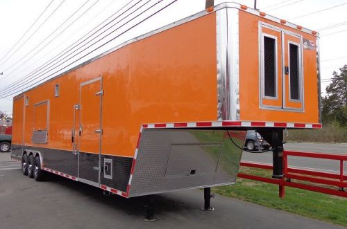 Concession trailer 8.5&#039;x40&#039; gooseneck catering bbq smoker food (orange) for sale
