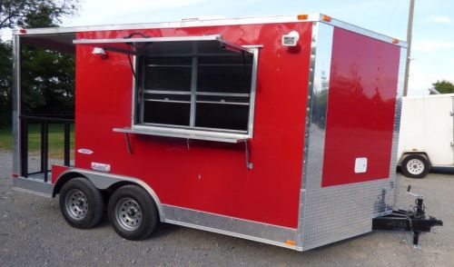 Concession trailer 8.5&#039; x 14&#039; red - catering food smoker event for sale