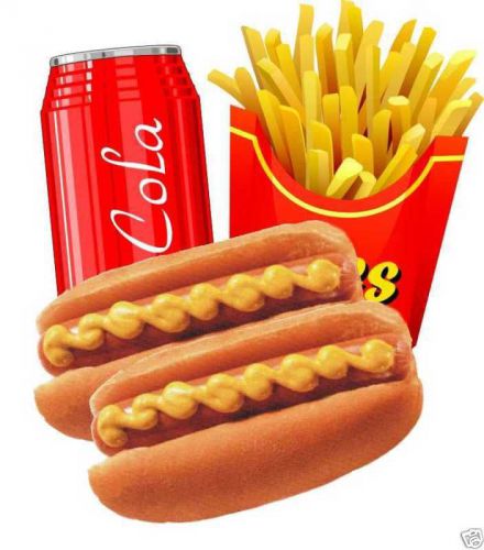 Concession Hot Dogs  Decal 14&#034; Fries Food Combo Menu