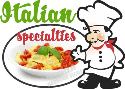 Italian Specialties Decal 14&#034; Personal Concession Restaurant  Food Truck Sticker