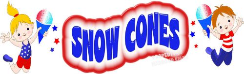 Snow Cones Decal 18&#034; x 5.5&#034; Sno Kones Concession Trailer Cart Food Truck Sticker