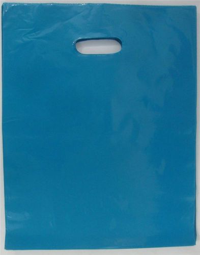 200 Qty. 15&#034; x 18&#034; x 4&#034; Teal Glossy Low Density Merchandise Retail Shopping Bags