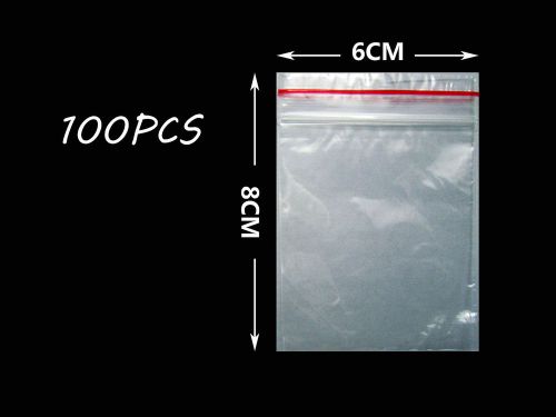 100pcs 6cm* 8cmClear Grip Self Press&amp;Seal Resealable Ziplock Plastic  Poly Bag
