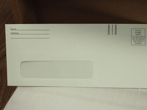 Envelopes #9 (3 7/8&#034;x8 7/8&#034;) w return address lines (price 1 box) 500 = 9.99 for sale