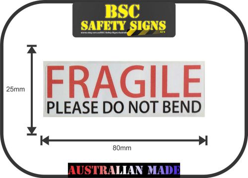 Bulk 25x Fragile Sticker Sign Decal Adhesive Label Australian Made Post Parcel