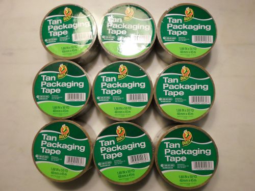 (9) Duck 1.88 in x 50 yd Tan Standard Grade Packaging Tape Rolls 450 yds Total