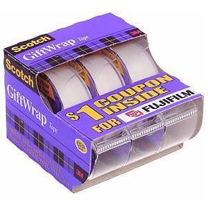 3 PK 3/4&#034;X300&#034; Gift Tape #311 by 3M