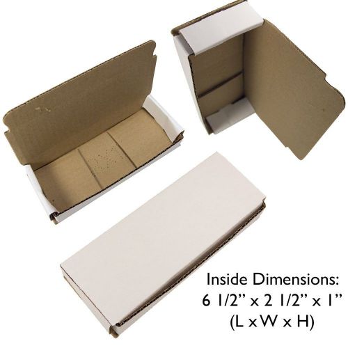 Lot of 50 pcs 6.5x2.5x1 White Corrugated Shipping Mailer Packing Boxes White