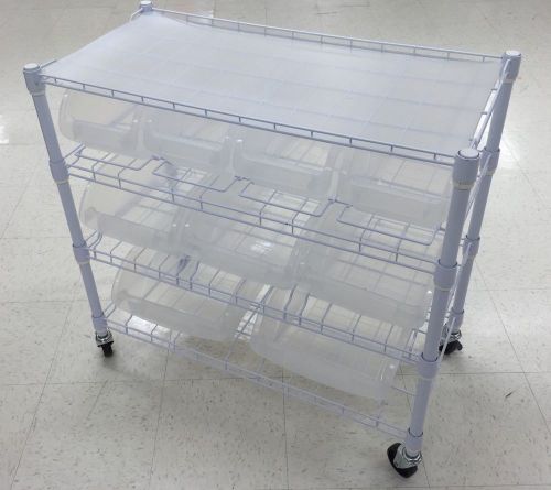 9-Bin Wire Rolling Scrapbook Cart Storage Packing Organizer Supplies Mobile