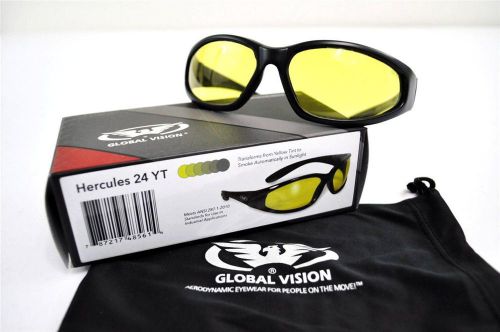 Global vision eyewear hercules 24 transitional lens riding safety glasses uv400 for sale