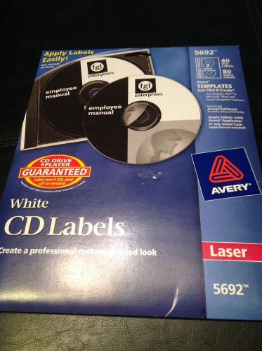 Avery 5692 Laser White CD/DVD Labels 40 disc and 80 Spine labels