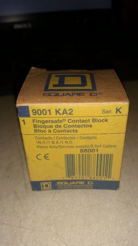 NIB Square D 9001KA2 Ser. K Fingersafe Contact Block