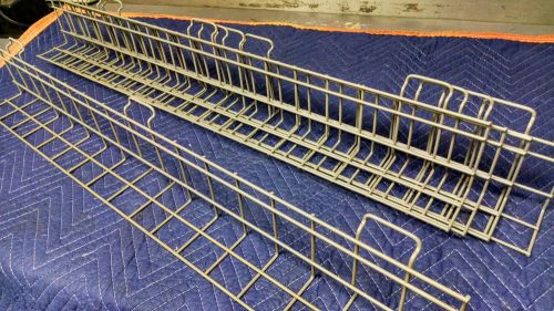 (5) Slatwall ,Gridwall display shelves / racks metal  35&#034;