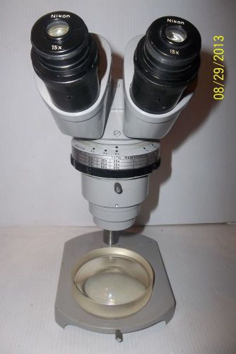 Nikon smz stereo zoom microscope on adjustablle stand, bright and clear optics for sale