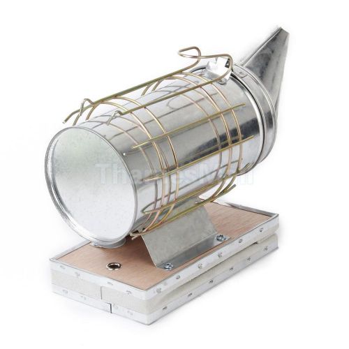 11&#034; stainless steel bee hive smoker with heat shield guard beekeeping tool for sale