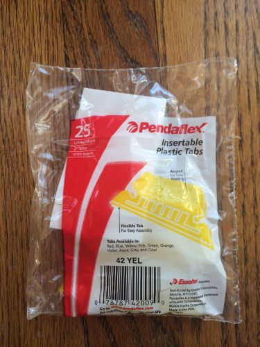 Pendaflex® Hanging File Folder Tabs, 1/5 Tab, Two Inch, Yellow Tab/White Insert,
