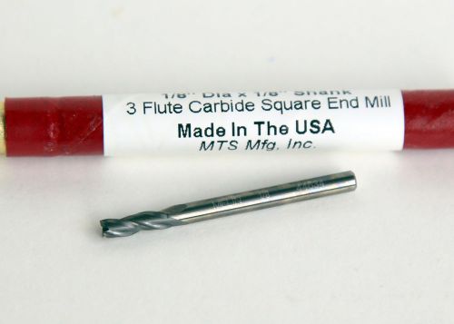 1/8&#034; Solid Carbide 3 Flute Single End Mill***MADE in The USA***