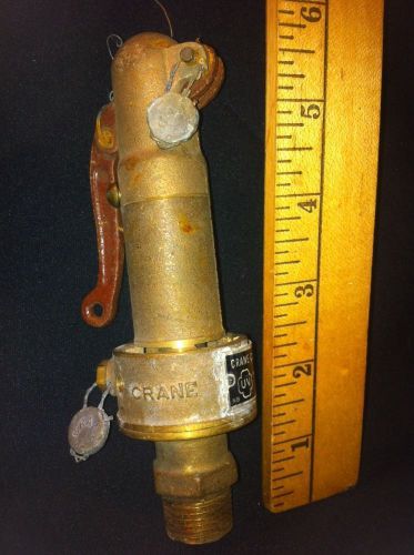 Vintage brass crane co. 2550 relief pop off steam valve 80psi 1/2&#034; for sale
