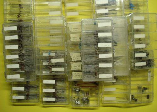 Hundreds of Assorted RESISTORS &amp; Other Misc. Pieces - sorted, boxes come with