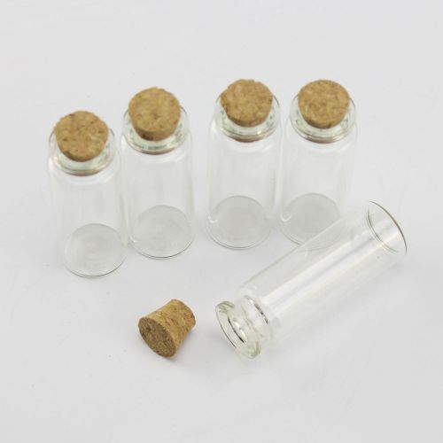 5pcs 14ml Empty Clear Cork Glass wishing collection Lab Multi-Purpose Bottles