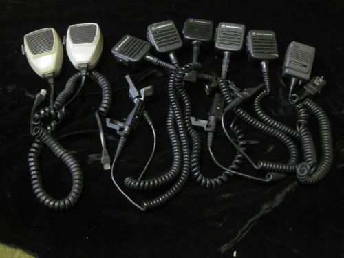 Lot Of 8 Radio Microphones Kenwood, Motorola &amp; Bendix King  As Found