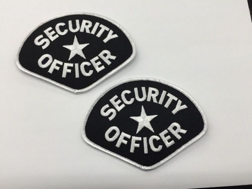 2 Security OFFICER Star Uniform Shirt Jacket Shoulder Patch Badge Blk/Wht