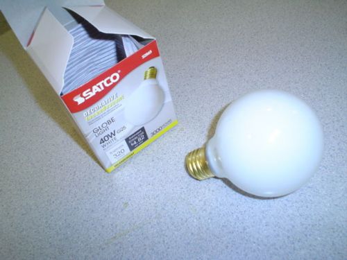 40G25/W White Globe Light Bulb 120-Volt Satco (6)