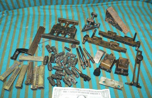 Vintage Morgan&#039;s Wilcox 7 Brass QUOINS + Rouse Lead Cutter Parts Misc.