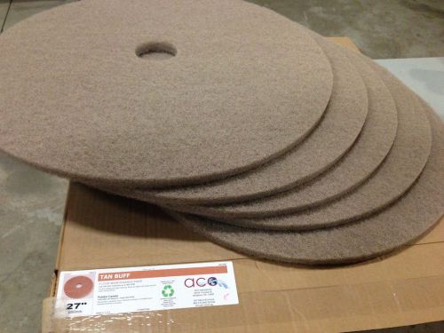 27&#034; Tan Buffing Pads - Case of 5 pads Americo
