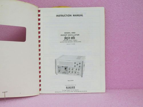 Alfred Manual 650 Series Sweep Oscillator Plug-ins Instr. Man. w/Schem. #75826