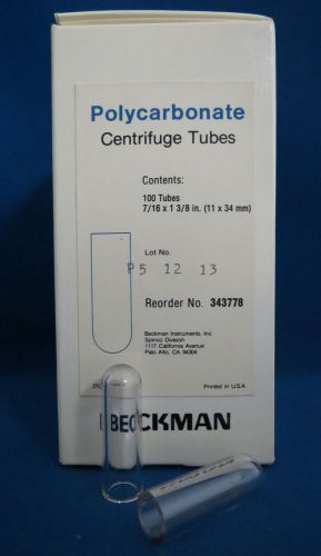 Beckman Thick Wall Centrifuge Tubes 1 mL 11 x 34 mm (Qty. 100) #343778