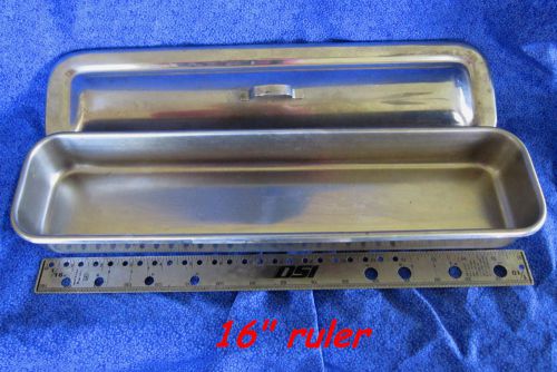 VOLLRATH 16&#034; stainless steel pan w lid, great for sterlizing, pre-owned