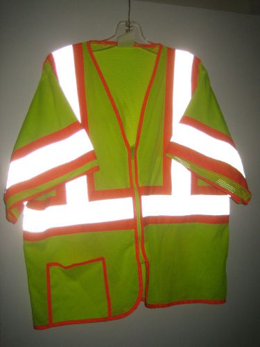 Surveyor shirt class 3 lime green xl ansi 107-2004 safety visibility occulux for sale