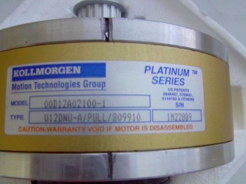 Kollmorgen Platinum Series ServoDisc DC Motor 00D12A02100-1  Type U12NU-A