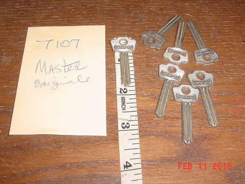 LOCKSMITH NOS 7 Keys Flat Steel Blanks T107 VINTAGE Master ORIGINALS