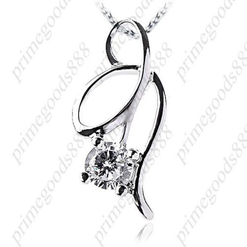 Rhinestone Crystal Necklace Pendant Jewelry Neck Decor for Women Ladies Ribbon