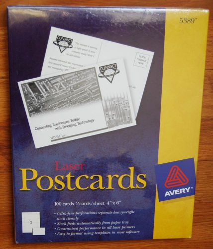 Avery Laser Postcards  4&#034; x 6&#034;, 2 per Sheet, 100 cards, # 5389 - 3 packages