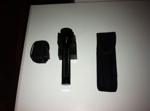 police Rechargeable FlashLight, Charger &amp; Nylon Holder Used