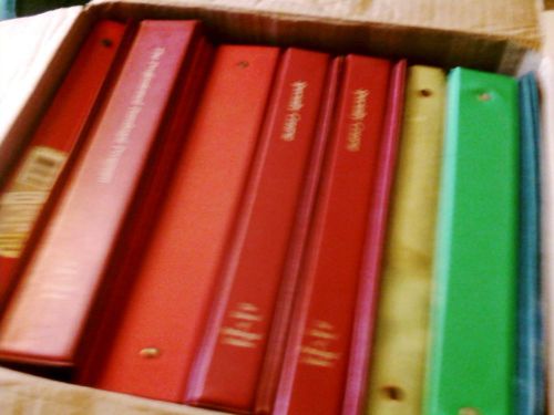 LOT OF 14 RED AND GREEN BINDERS