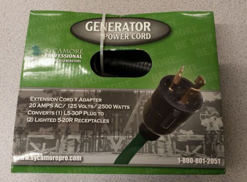 Generator Power Cord Extension Y Adapter 20 amps AC SYCGA001