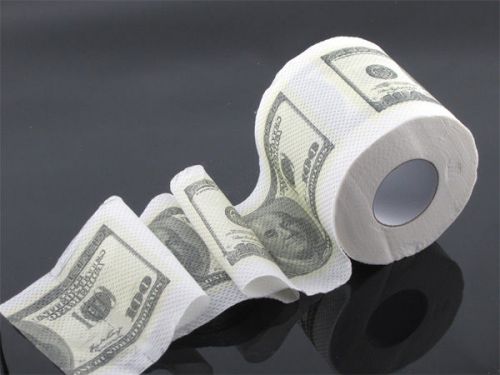 Funny one hundred dollar bill $100 toilet paper money roll gag joke novel gift for sale
