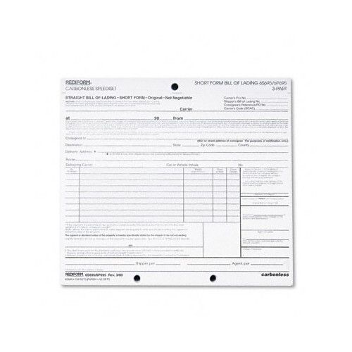 Rediform Office Products Bill of Lading Short Form, 50 Loose Form Sets/Pack