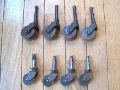 2 SETS OF ANTIQUE WOOD CHAIR WHEELS/CASTERS (8 TOTAL)
